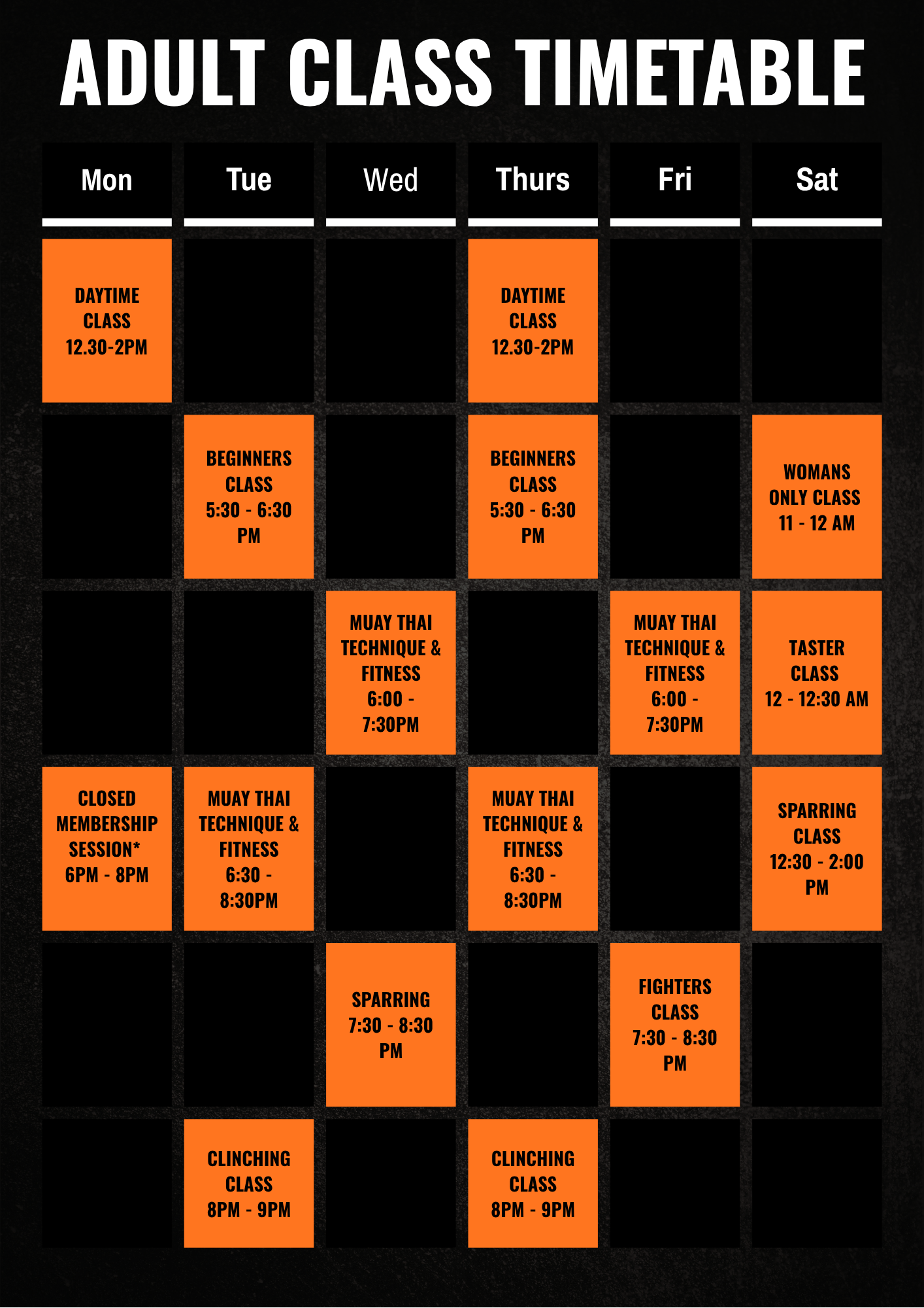 Timetable